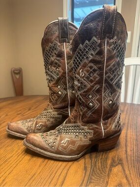 Seven Stars Cowgirl Boots Women’s 5.5Mex 23.5 Sparkly Rhinestone
